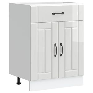 vidaXL Kitchen Base Cabinet Lucca High Gloss White Engineered Wood