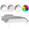 vidaXL LED Bed Frame without Mattress White 90x190 cm Single Single Solid Wood