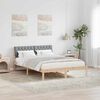 vidaXL Bed frame Brown and light grey 140 x 190 cm Solid pine wood