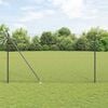 vidaXL Fence Post Grey 25 x 1.6 m (25 x 25 mm mesh) Steel and PVC