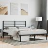 vidaXL Metal Bed Frame without Mattress with Headboard Black 160x200cm