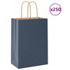 vidaXL Paper Bags 250 pcs with Handles Blue 15x8x21 cm