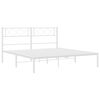 vidaXL Metal Bed Frame without Mattress with Headboard White 140x190cm