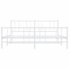 vidaXL Metal Bed Frame without Mattress with Footboard White 193x203cm