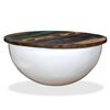 vidaXL Coffee Table Solid Reclaimed Wood White Bowl Shape