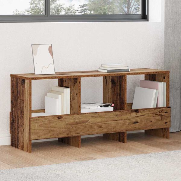 vidaXL Magazine Rack Old Wood 102 x 30 x 45 cm