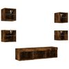 vidaXL 7 Piece TV Wall Units with LED Smoked Oak Engineered Wood