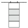vidaXL Sliding Door with Hardware Set 90x205 cm Tempered Glass&Aluminium