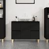 vidaXL Sink Cabinet Black 80x33x60 cm Engineered Wood