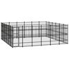 vidaXL Dog Kennel | Black | Powder-coated steel | Large | Durable | Dog Kennel