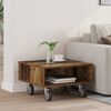 vidaXL Side Table with Wheels Old Wood 50.5 x 50 x 30 cm