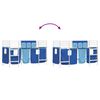 vidaXL Kids'Loft Bed Frame with Curtains White and Blue 75 x 190 cm