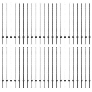 vidaXL Fence Post 44 pcs Grey 180 cm Steel