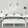 vidaXL Bed Frame White 140 x 200 cm Solid Pine Wood