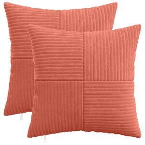 vidaXL Cushion Cover 2 pcs ALMELO Red Orange 30 x 30 cm Corduroy
