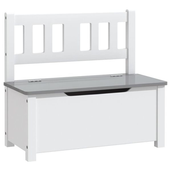 vidaXL 4 Piece Children Table and Chair Set White and Grey MDF