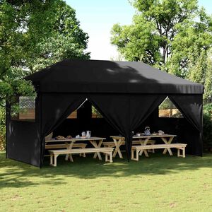 vidaXL Party Tent Black with Black Frame Oxford Fabric
