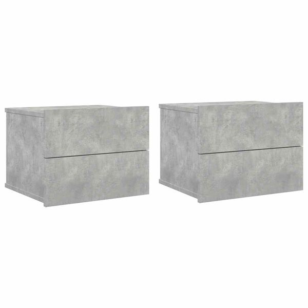 vidaXL Bedside Cabinets 2 pcs Concrete Grey 40x30x30 cm Engineered Wood