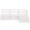 vidaXL 4 Piece Garden Lounge Set White Solid Wood Pine