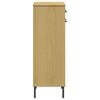 vidaXL Shoe Rack with Metal Legs Brown Solid Wood Pine OSLO