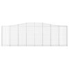 vidaXL Arched Gabion Baskets 7 pcs 400x30x120/140 cm Galvanised Iron