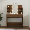 vidaXL Dressing Table with LED Brown Oak 96x40x142 cm