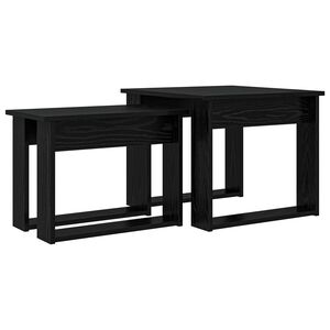 vidaXL Coffee Table Set 2 pcs Black Oak Engineered Wood