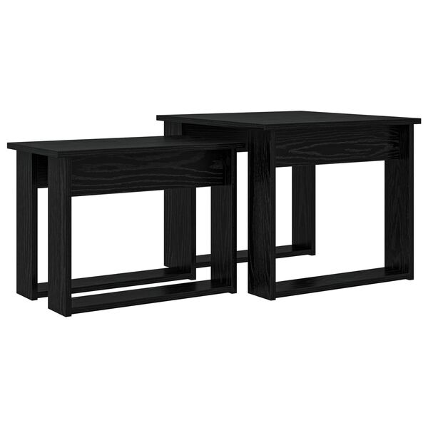 vidaXL Coffee Table Set 2 pcs Black Oak Engineered Wood