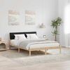 vidaXL Bed frame Brown and black 140 x 200 cm Solid pine wood