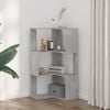vidaXL Corner Bookcase 3-Tier Concrete Grey 50x50x102 cm Engineered Wood