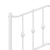 vidaXL Metal Bed Frame without Mattress with Headboard White 100x190cm