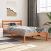 vidaXL Bed Frame without Mattress Wax Brown 75x190 cm Small Single Solid Wood Pine