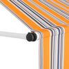 vidaXL Manual Retractable Awning 400 cm Yellow and Blue Stripes
