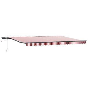 vidaXL Retractable Awning Red and White 500 x 300 cm