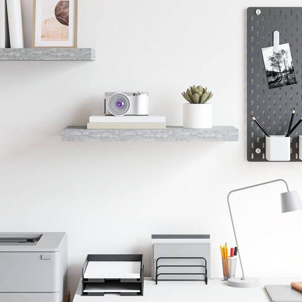 vidaXL Floating Wall Shelf Concrete Grey 60x23.5x3.8 cm MDF