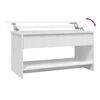 vidaXL Coffee Table High Gloss White 102x50x52,5 cm Engineered Wood