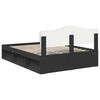 vidaXL Bed Frame with Headboard Black 140 x 200 cm Solid Pine Wood