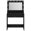 vidaXL Dressing Table Black Oak 79 x 41 x 135 cm Engineered Wood