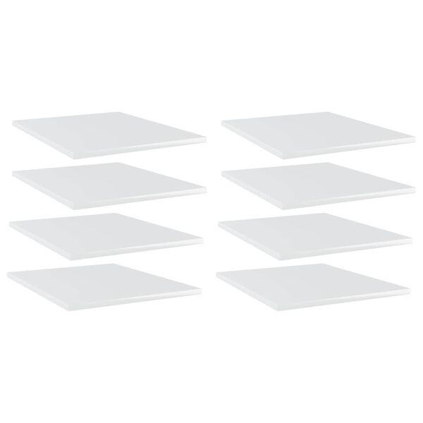 vidaXL Bookshelf Boards 8 pcs High Gloss White 40x50x1.5 cm Engineered Wood