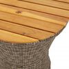 vidaXL Garden Side Table Drum Shape Grey Poly Rattan and Solid Wood