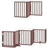 vidaXL Dog Gate with Door Foldable 12 Panels Brown 600 cm Poplar Wood
