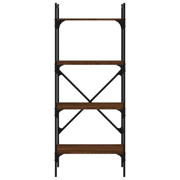 vidaXL Bookcase 4-Tier Brown Oak 56x31.5x138.5 cm Engineered Wood