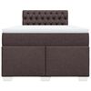 vidaXL Box Spring Bed with Mattress Dark Brown 120x190 cm Fabric
