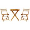 vidaXL 3 Piece Bistro Set Beige Poly Rattan and Solid Wood