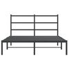 vidaXL Metal Bed Frame without Mattress with Headboard Black 135x190cm
