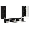 vidaXL TV Cabinet Set Wall-mounted 4 pcs Black Engineered Wood