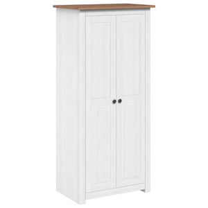 vidaXL Wardrobe | White | Solid Pine Wood | Medium | Storage | Wardrobe