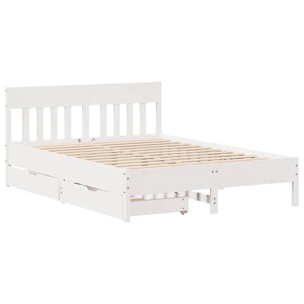 vidaXL Bed Frame without Mattress White 120x200 cm Solid Wood Pine