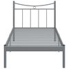 vidaXL Bed Frame without Mattress Grey Metal 100x200 cm