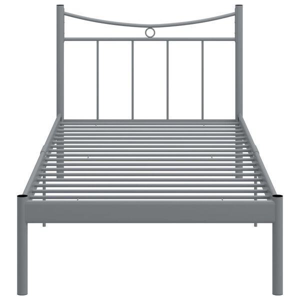vidaXL Bed Frame without Mattress Grey Metal 100x200 cm